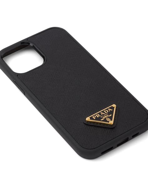 iphone 12 cover prada|Black Saffiano cover for iPhone 12 and 12 Pro .